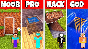 Minecraft Battle: NOOB vs PRO vs HACKER vs GOD! SECRET TRAP BASE HOUSE BUILD CHALLENGE in Minecraft