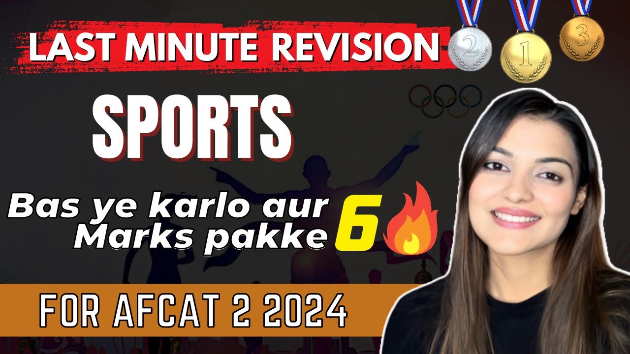 Sports Static & Current 6 Marks done | AFCAT 2 2024 GK by Vaishalli Ma ...