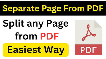 How To Separate Page From The PDF Document | Split PDF Pages Into Separate Files | Easiest Way
