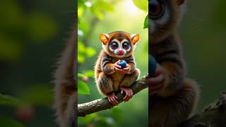 Little Tarsier has blueberry 🍇 #tarsier #animals #shorts