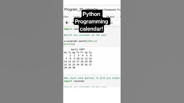 Python Programming Hack/Build an Interactive Calendar! #python #ai