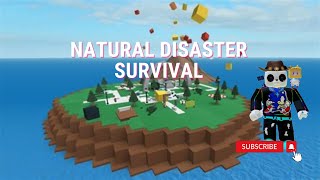 I beat natural disaster survival ￼( on Roblox )