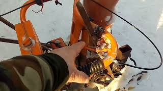 Обзор самодельного снегоуборщика с приводом от бензопилы Урал   Электрон