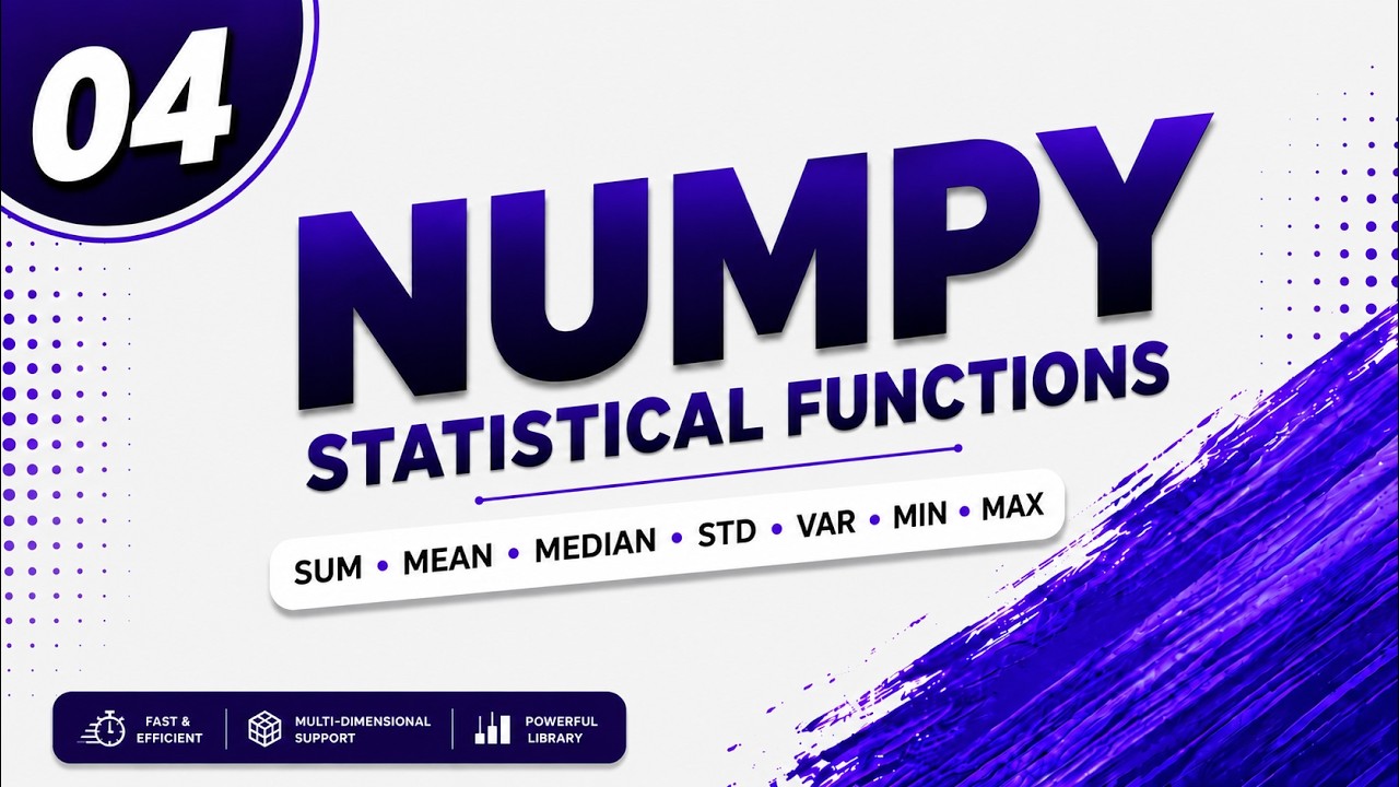 04. NumPy Statistical Functions in Python | SUM, MEAN, MEDIAN, STD, VAR, MIN, MAX
