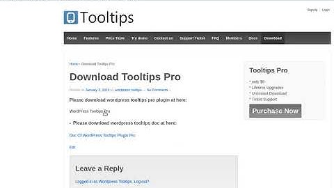 Download wordpress tooltips  pro plugin