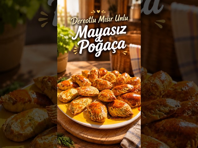Dereotlu Mısır Unlu Mayasız Poğaça 🥐 Tam Tarif Kanalda! #shorts