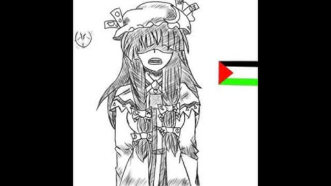 Patchouli Knowledge cantando "Oh Palestine" de Seth Stations  #freepalestine #touhou #drawing #anime