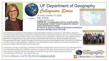 Leveraging open science, ecoinformatics, and geography for research capacity UF Geography Colloquium