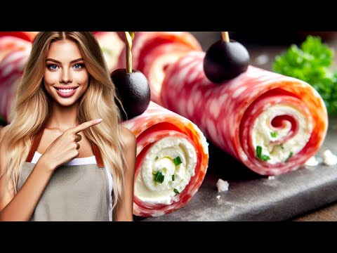 Spicy Salami, Cream Cheese and Parmesan Appetizer Roll Ups