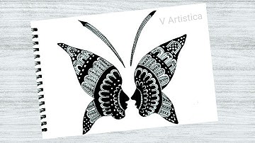 🦋 Butterfly Mandala Art for Beginners👀 | Step by Step | Mandala Drawing | Zentangle Art | Doodle Art