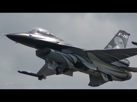 4Kᵁᴴᴰ BAF F-16 Solo Display & "D-Day" 75th Anniversary Flypast @ RIAT 2019