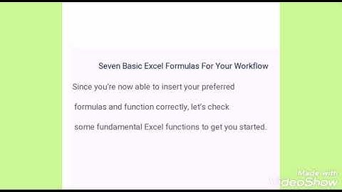 Seven basic excel formula for your workflow