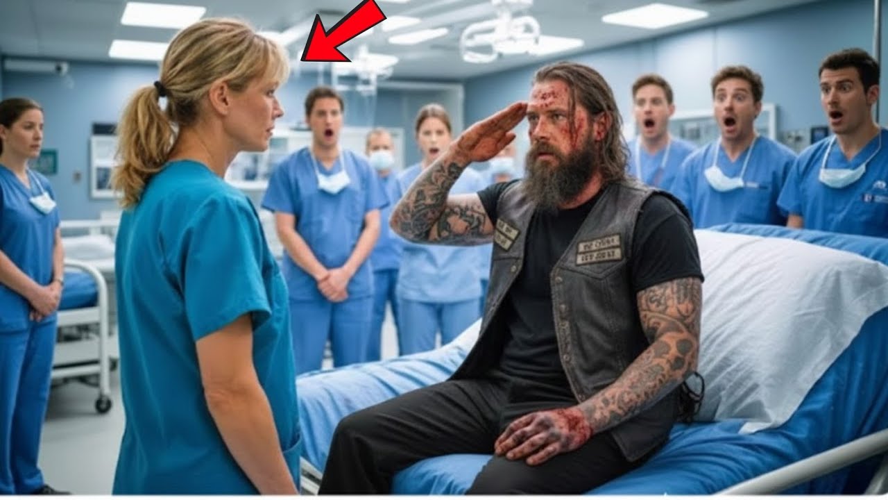 The Doctors Laughed At The “New Nurse” — Until The Wounded Hells Angel Saluted Her.