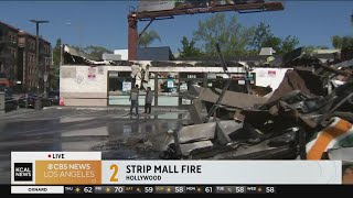 Strip mall fire on Cahuenga in Hollywood damages businesses