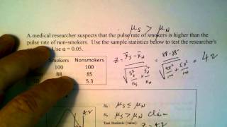 Test for two means large independent samples
