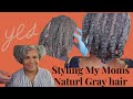 FLAT TWIST OUT ON MY MOMS NATURAL GRAY HAIR | High Porosity | Rhassoul Clay Mask