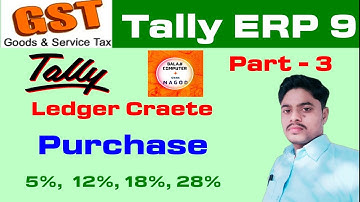 How to create GST Purchase Ledger in tally ERP 9 !! Tally me Gst purchase ledger karna