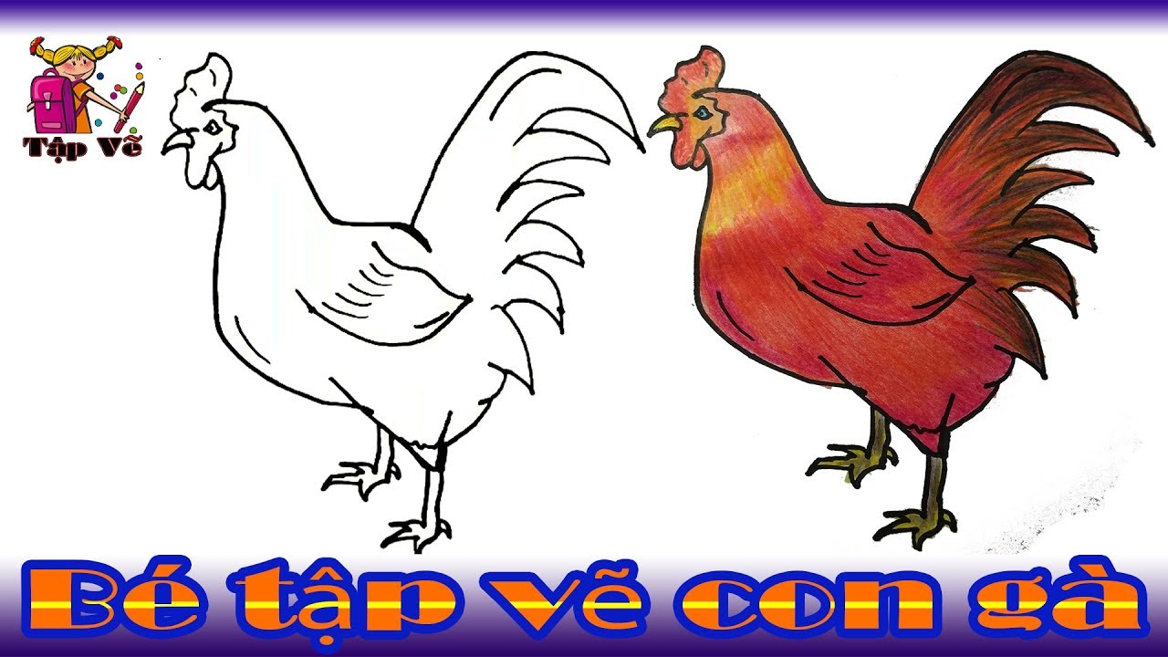 Bé Tập Vẽ Con Gà Theo Mẫu | Draw The Chicken Mới Nhất 2022 - Vẽ.Vn