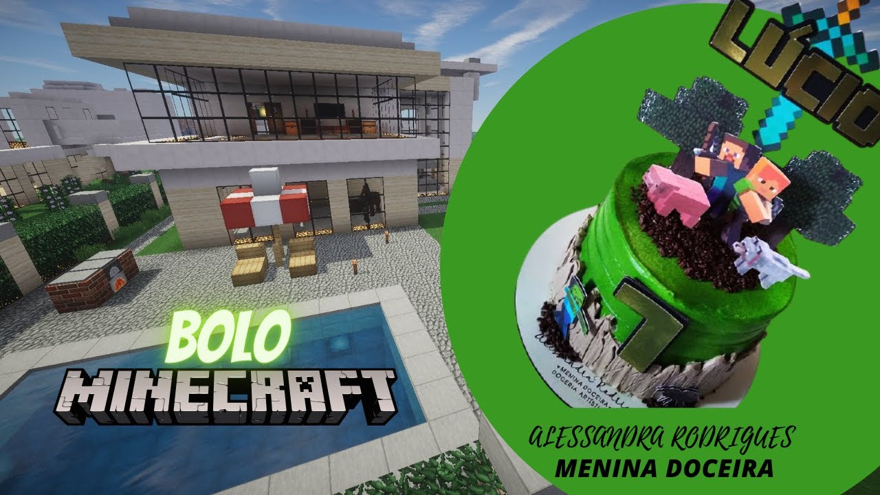 Doce gula - Bolo Minecraft para o Murilo comemorar seus 8