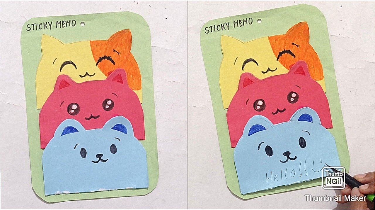 DIY STICKY NOTES Origami paper sticky notes how to make tutorial diy kawai crafts YouTube