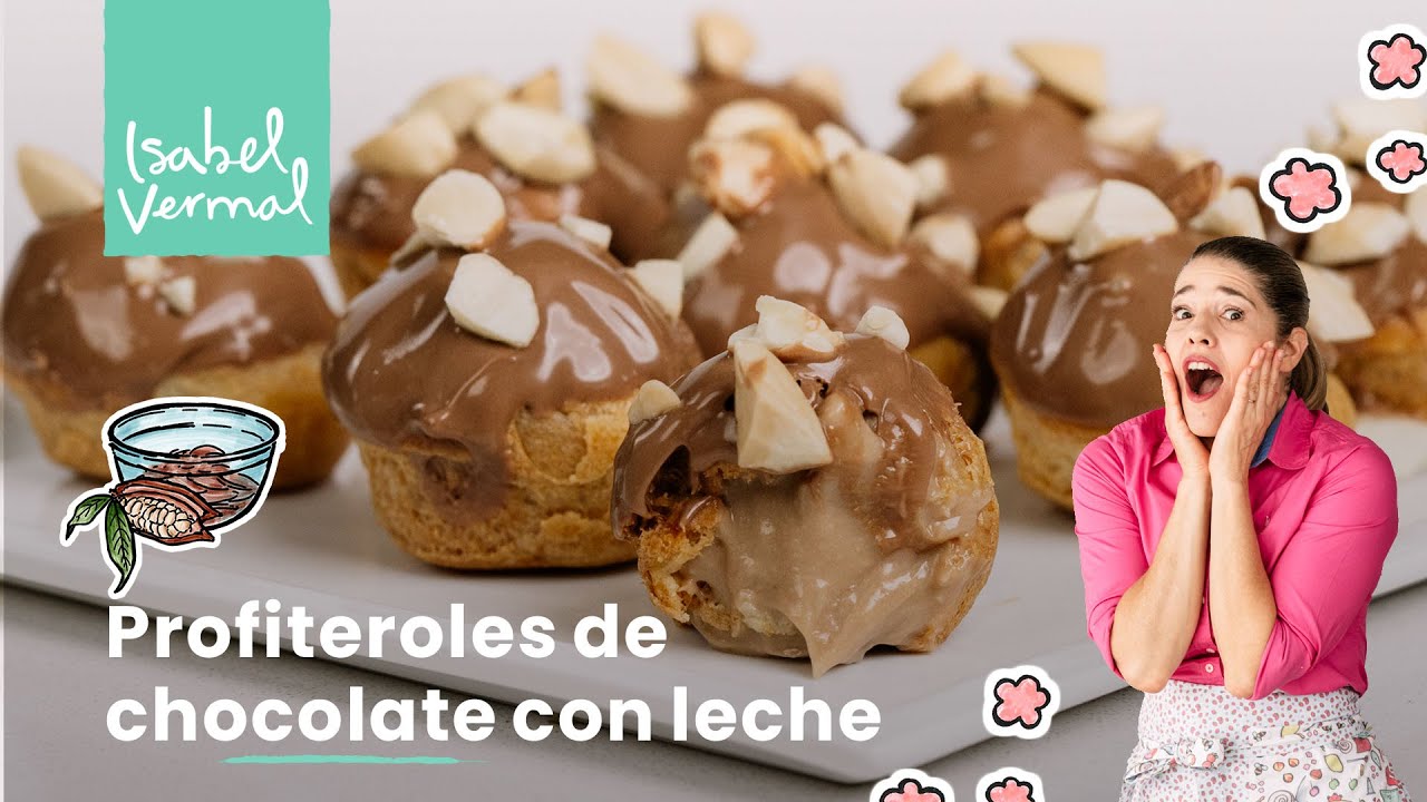 Profiteroles de chocolate con leche