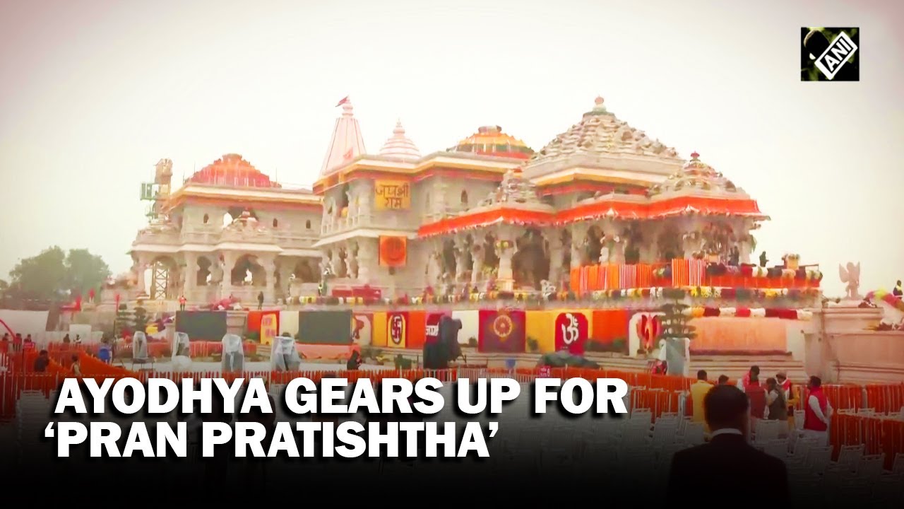 Ayodhya: Ram Mandir decked up ahead of ‘Pran Pratishtha’ ceremony - YouTube