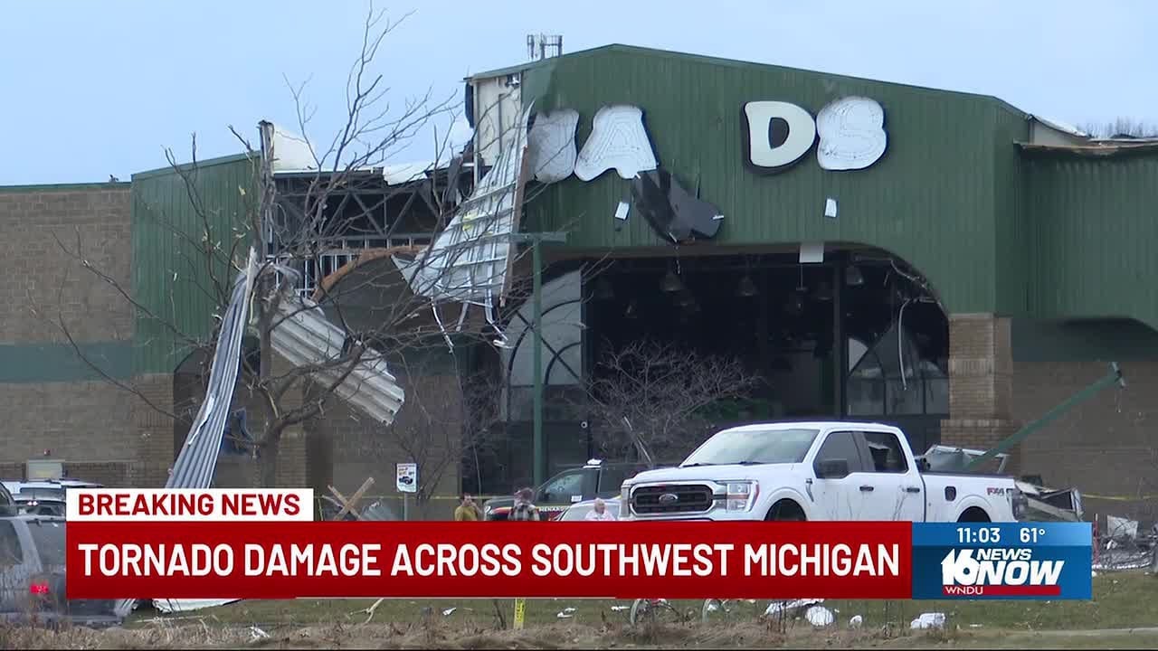 Tornado damage across southwest Michigan