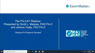 PA-CAT Webinar with Scott L. Massey, PhD, PA-C and Johnna Yealy, PhD, PA-C