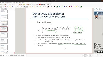 Ant Colony Optimization - Last slides