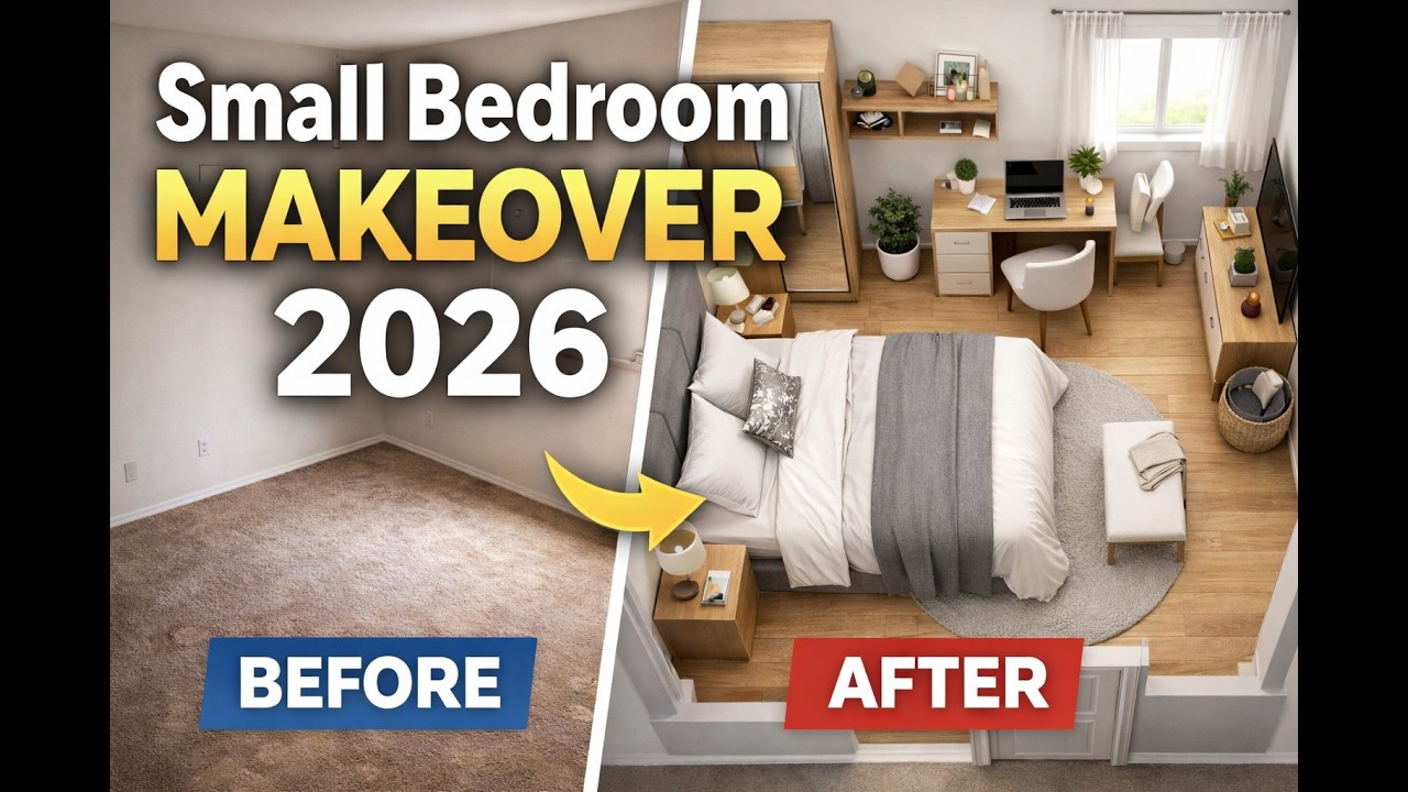 Small Bedroom Makeover 2026 | Amazing Small Room Renovation Ideas ...