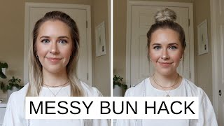 EASY MESSY BUN HACK FOR SHORT/FINE HAIR