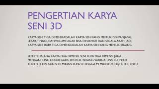 Pengertian dan Jenis karya seni 3 dimensi