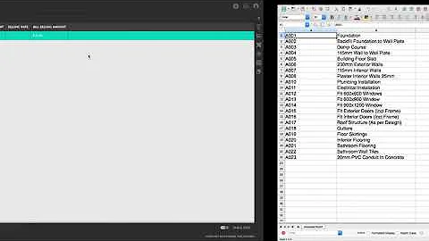 Creating a bill of quantities
