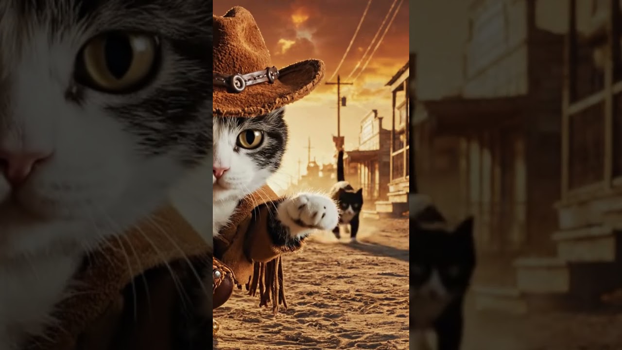 Django Unchained… Cat Version 🐾 | Cowboy Duel in 8 Seconds 