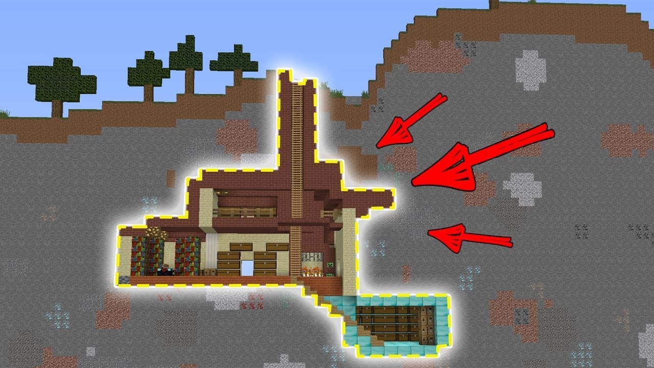 Дом в пещере майнкрафт схема