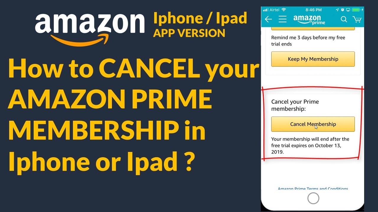 How to CANCEL your AMAZON PRIME MEMBERSHIP in Iphone or