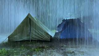 Relaxing Heavy Rain On Tent & Huge Thunder Sounds in Forest At Night | ASMR Rain Sounds For Sleeping