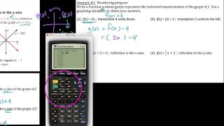 HA2 1.2.1 Writing transformations of functions:  Translations & Reflections