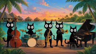 Tropical Maldives Jazz｜Lively Sunset Grooves with the Black Cats Band for Work 🌴
