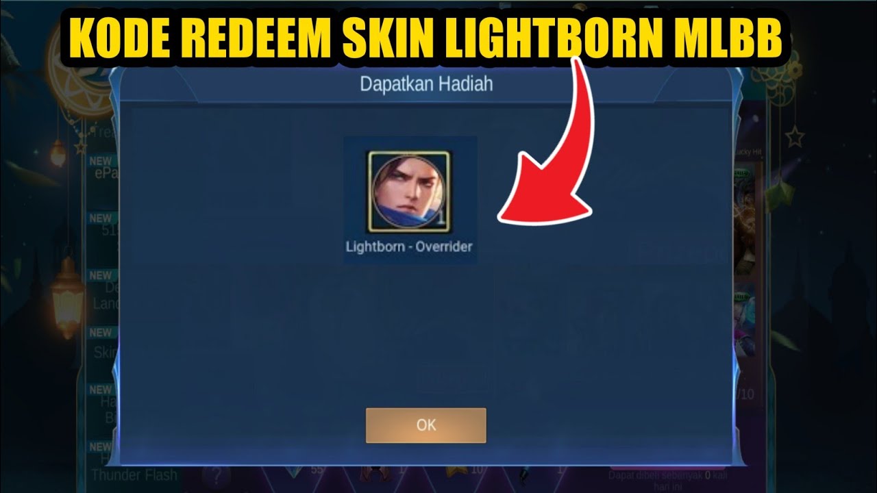 KODE REDEEM MOBILE LEGENDS SKIN LIGHTBORN EPIC GRATIS MOBILE LEGENDS ...