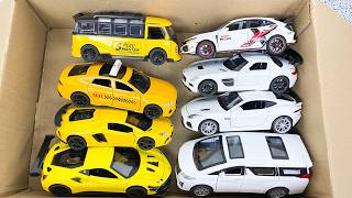 Box Full of Model Cars -Tesla Robotaxi, Tesla Cybertruck, Tesla Roadster, Lexus LC500, Lexus Lm 300h