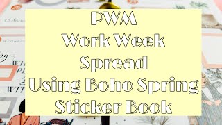 PWM Classic Skinny Happy Planner|Work Week Spread using Boho Spring by Rong Rong