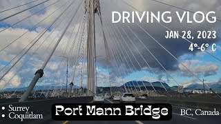 Port Mann Bridge 🌉🌤️⛰️: a virtual tour in #4k Vancouver British Columbia #Canada 🇨🇦