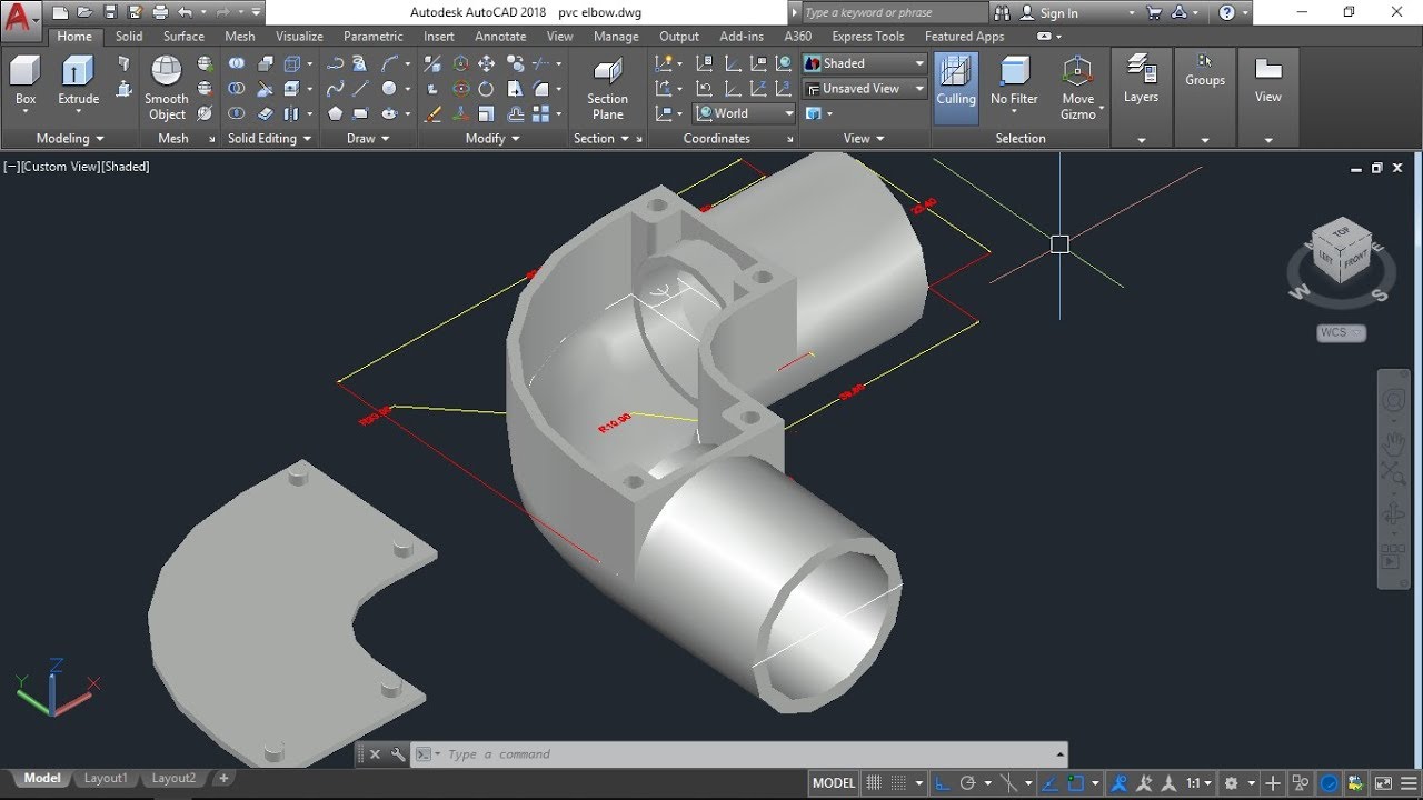 AutoCAD 3D, PVC Elbow, Electrical wire connector, pvc conduit YouTube