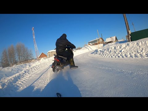 Зимой на скутере и бешенная плюшка