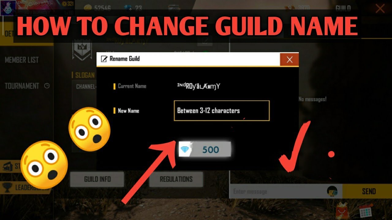 How to change free fire guild name and increase space # ...