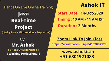 Java Real-time Project (Full Stack Development) | Session - 01 | Ashok IT