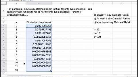 Using BinomDist in Google Sheets
