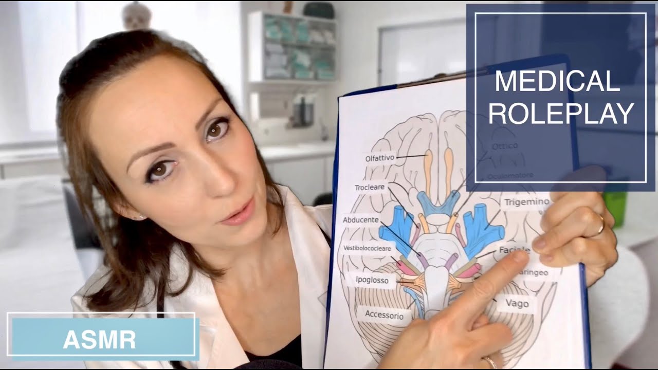 ASMR ROLEPLAY MEDICO 👩🏻‍⚕️🩺 Esame dei nervi cranici 👃🏻👁👅👂🏻Cranial Nerve Exam 🔦 ASMR ITA
