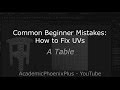 Common Beginner Mistakes: How To Fix UVs (A Table)